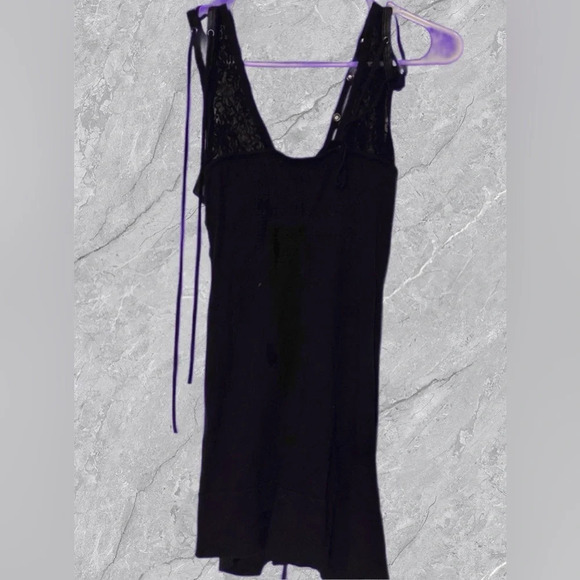 Really Cute Tie Up and Lace Black Tank Top  M - Picture 2 of 6